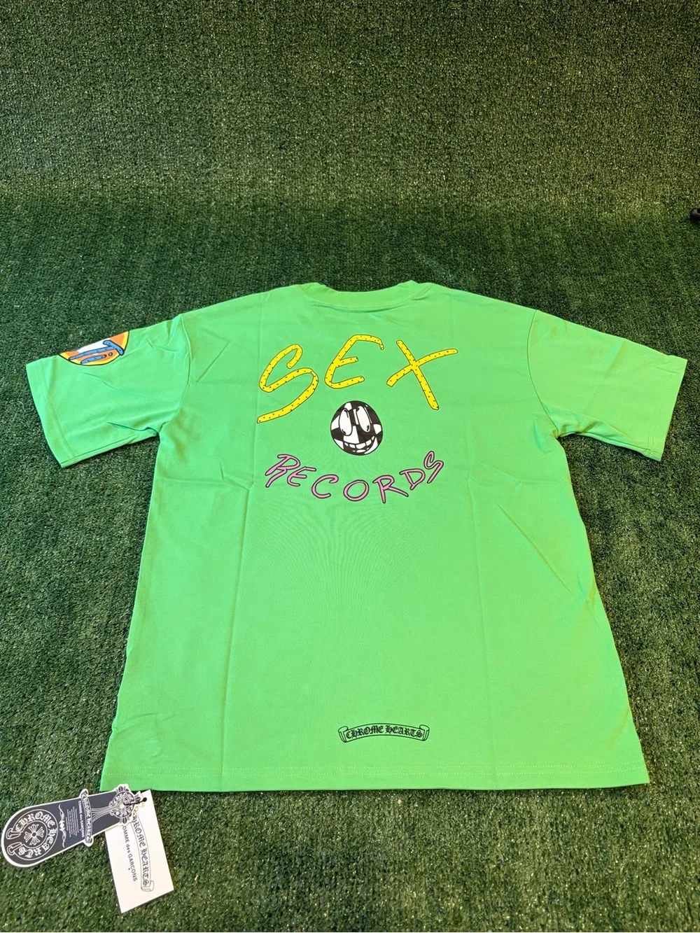 Chrome Hearts Green Pocket Tee with Yellow & Pink Graphic - Picture 4 of 9